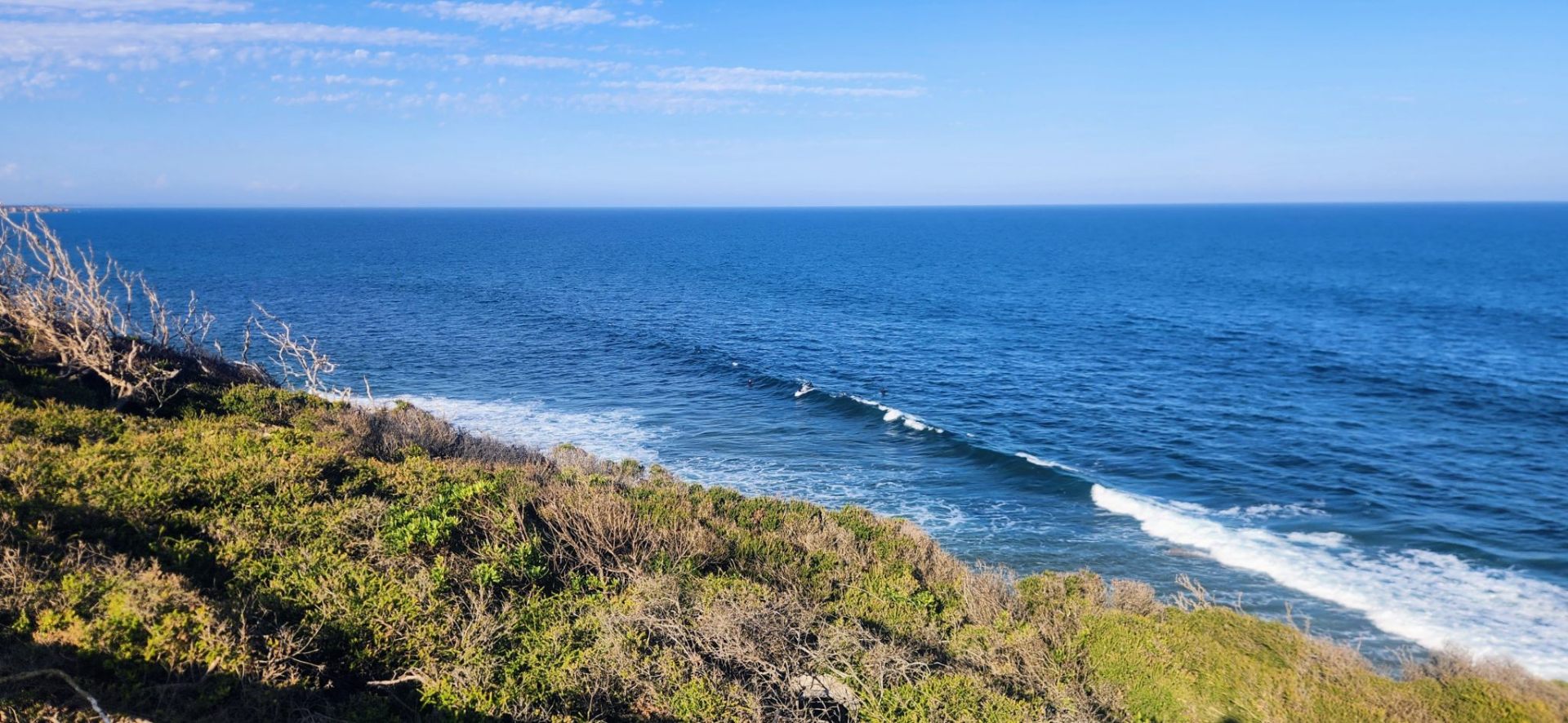 Surfers in the lineup at Bells Beach, Australia